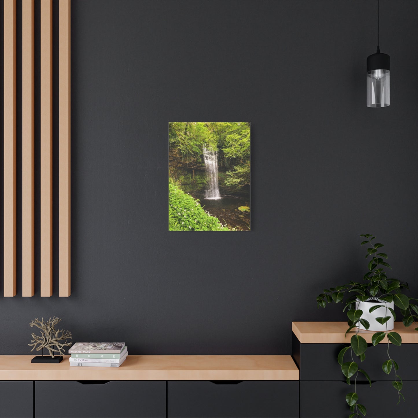 Glacer Waterfall Matte Canvas, Stretched, 1.25"