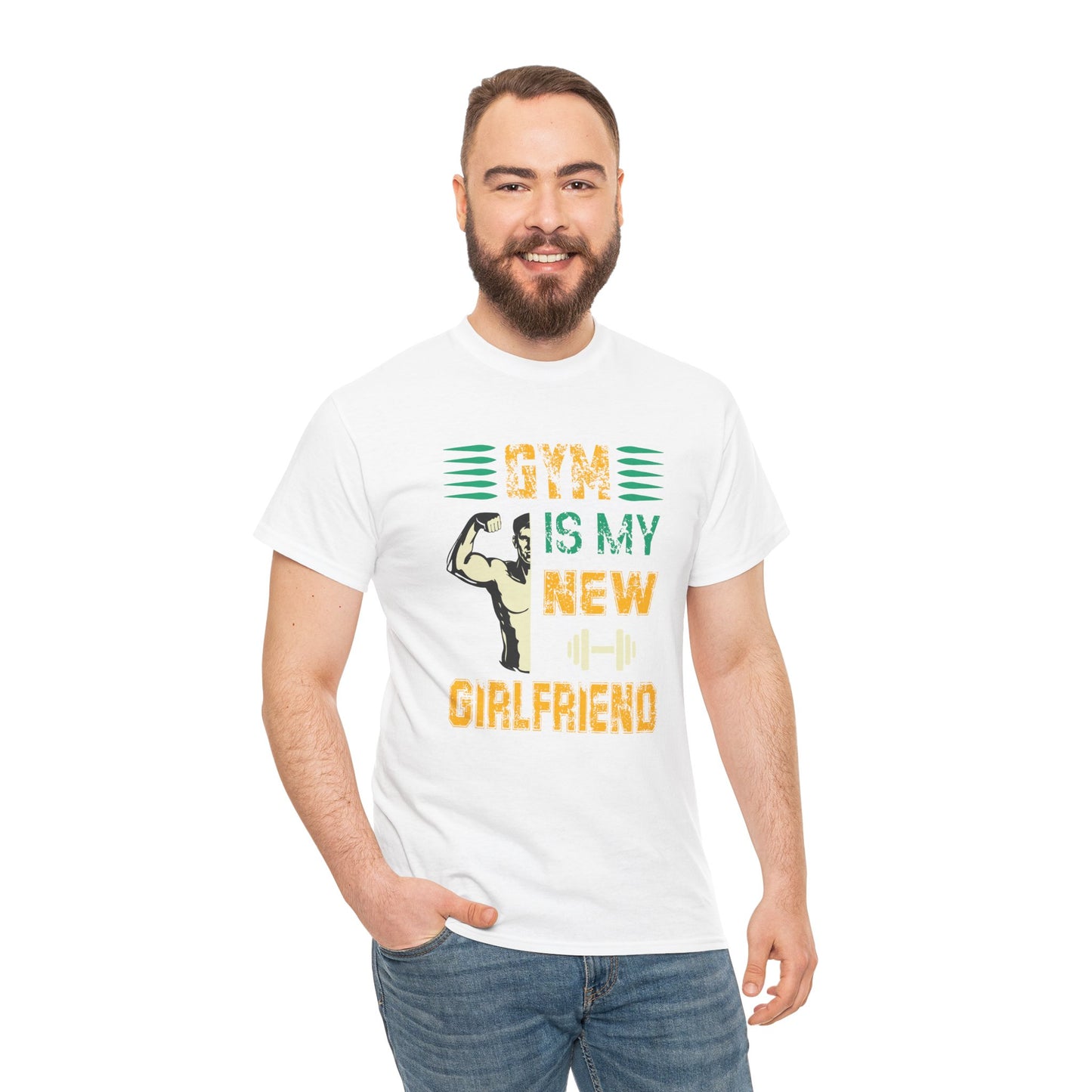 Motivational Gym T-Shirt - "Gym is My New Girlfriend" Unisex Heavy Cotton Tee