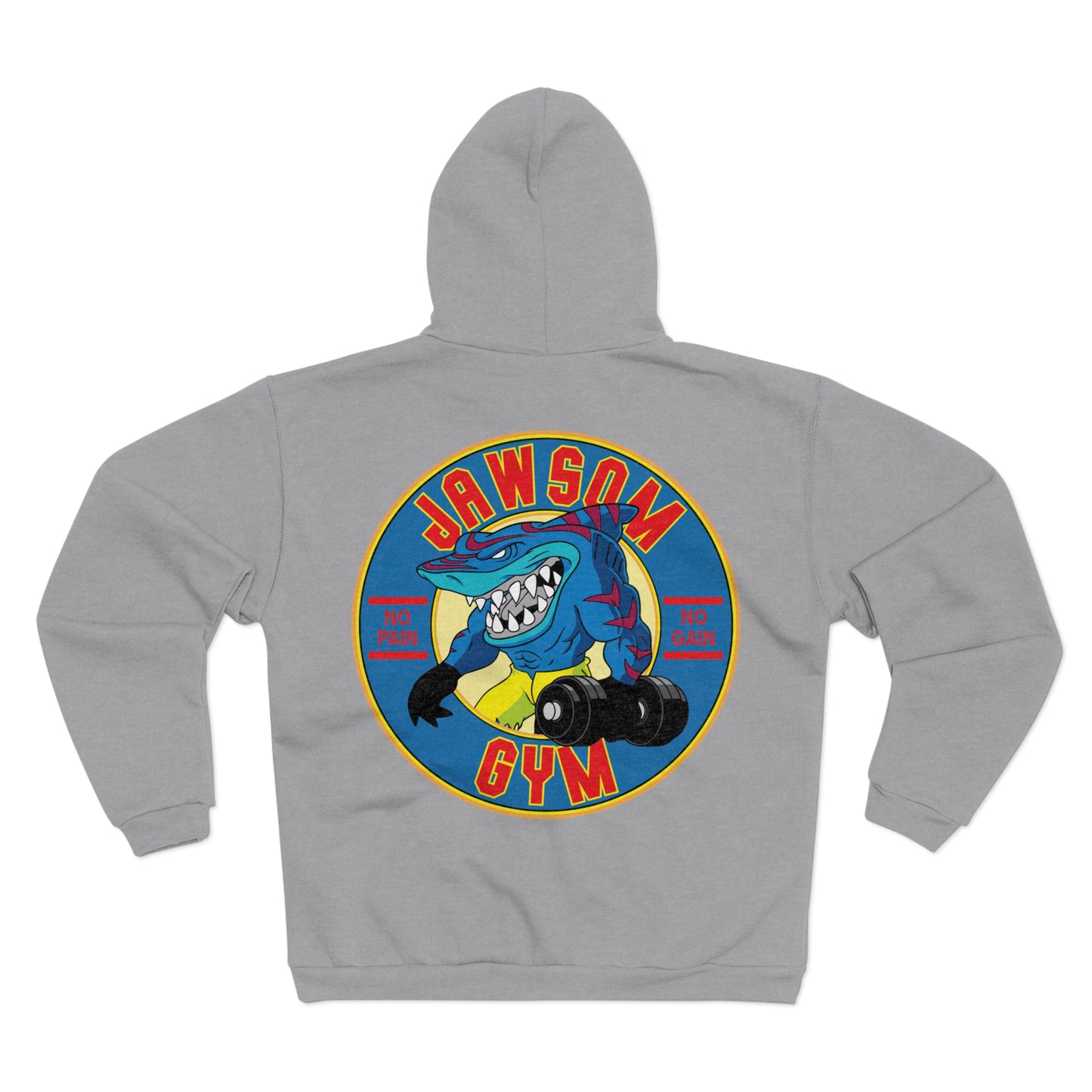 Jawsome Gym Unisex Hooded Zip Sweatshirt - Fun Workout Hoodie for Fitness Enthusiasts