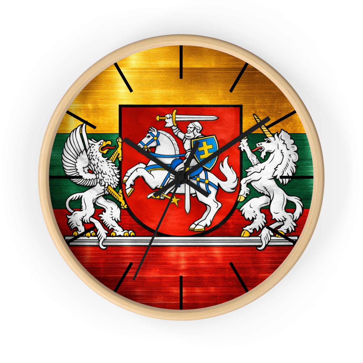 Lithuanian Coat of Arms Wall Clock — Vytis Emblem Decorative Clock