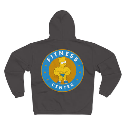 Fitness Center Bart Simpson Unisex Hooded Zip Sweatshirt