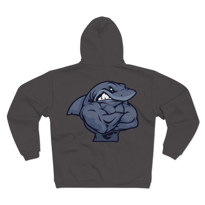 Muscle Shark Unisex Hooded Zip Sweatshirt - Perfect for Shark Lovers