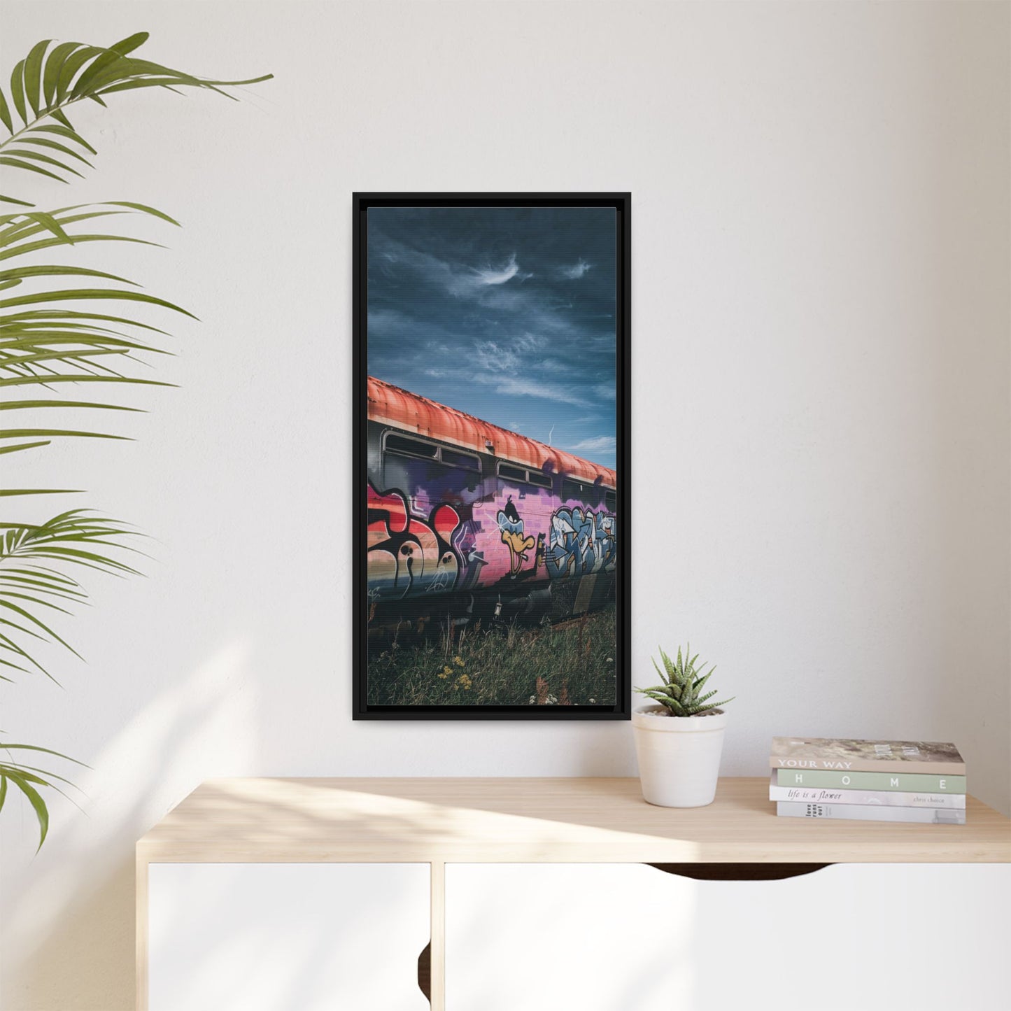 Night Train Matte Canvas, Framed (Multi-color)