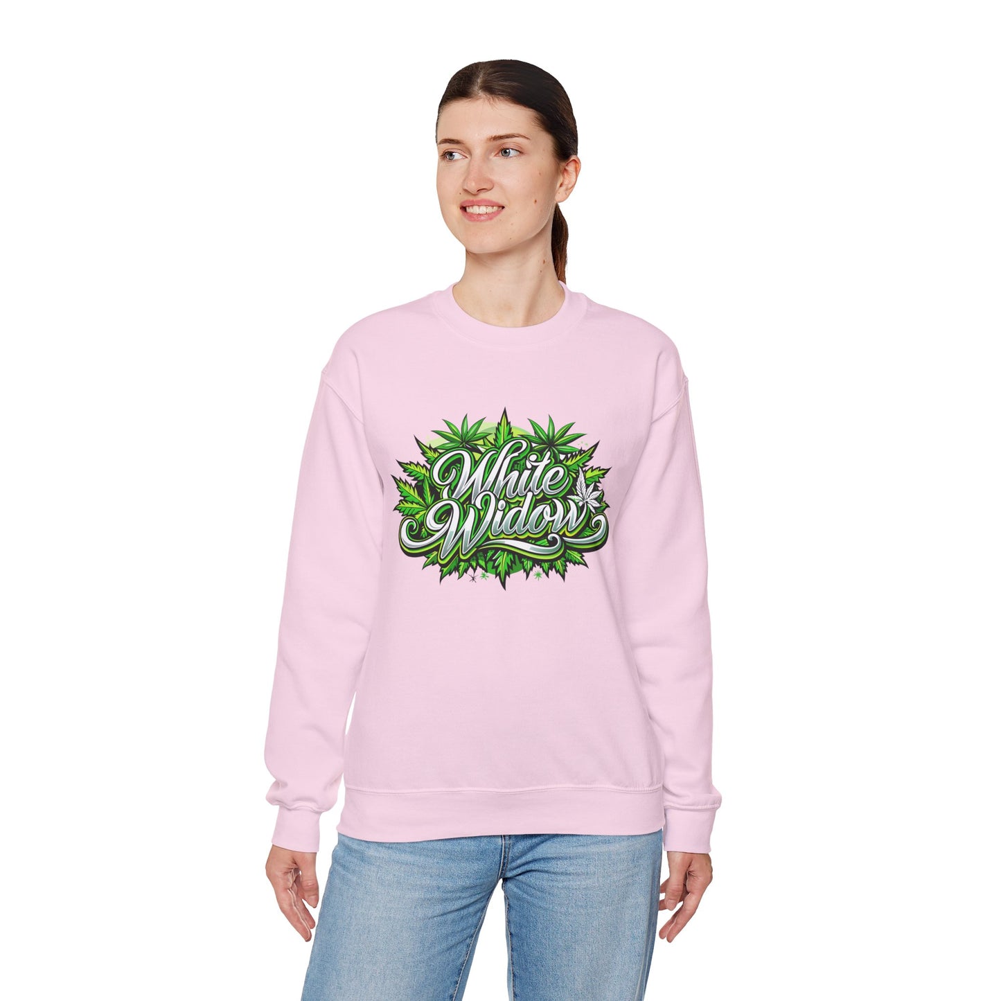 White Widow Graphic  — Cannabis Leaf Logo Sweatshirt