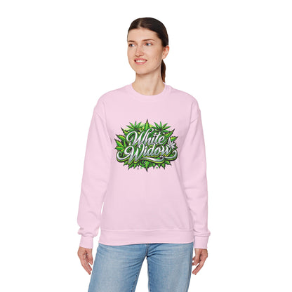 White Widow Graphic  — Cannabis Leaf Logo Sweatshirt