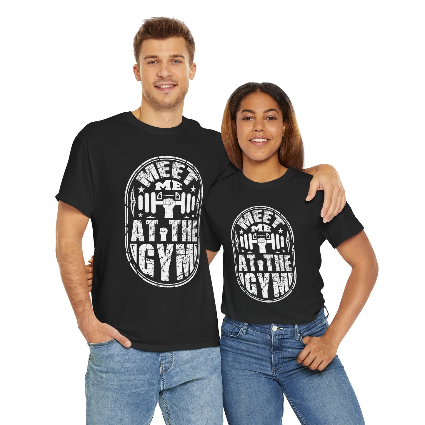 Meet Me at the Gym Unisex Heavy Cotton Tee - Fitness Tee for Gym Lovers