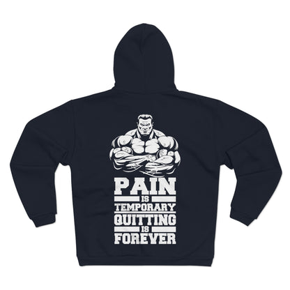 Motivational Fitness Hoodie - 'Pain is Temporary, Quitting is Forever'
