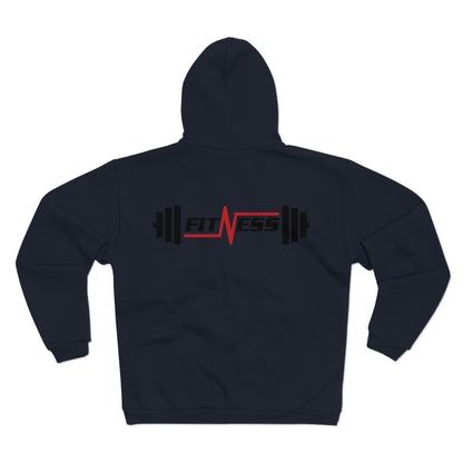 Fitness Themed Unisex Hooded Zip Sweatshirt - Gym Motivation Apparel