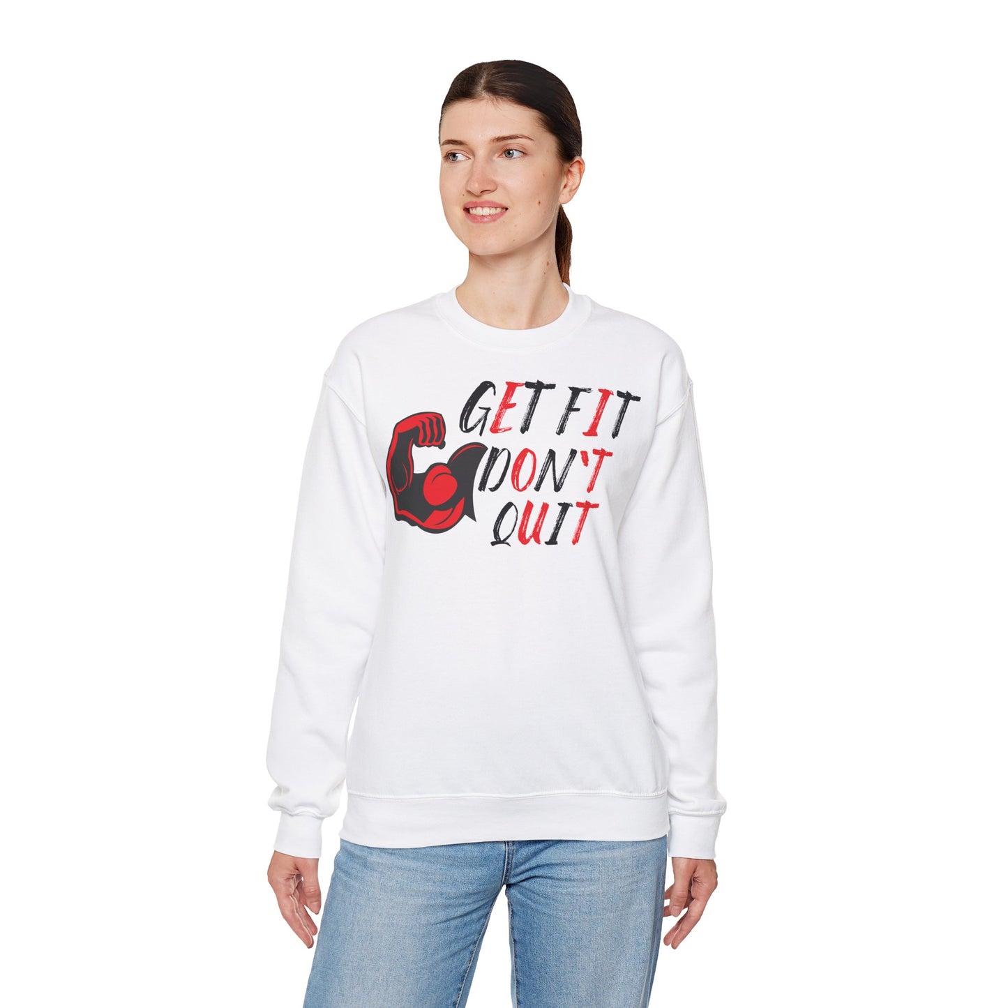 Motivational Fitness - Get Fit Don't Quit Unisex Heavy Blend™ Crewneck Sweatshirt