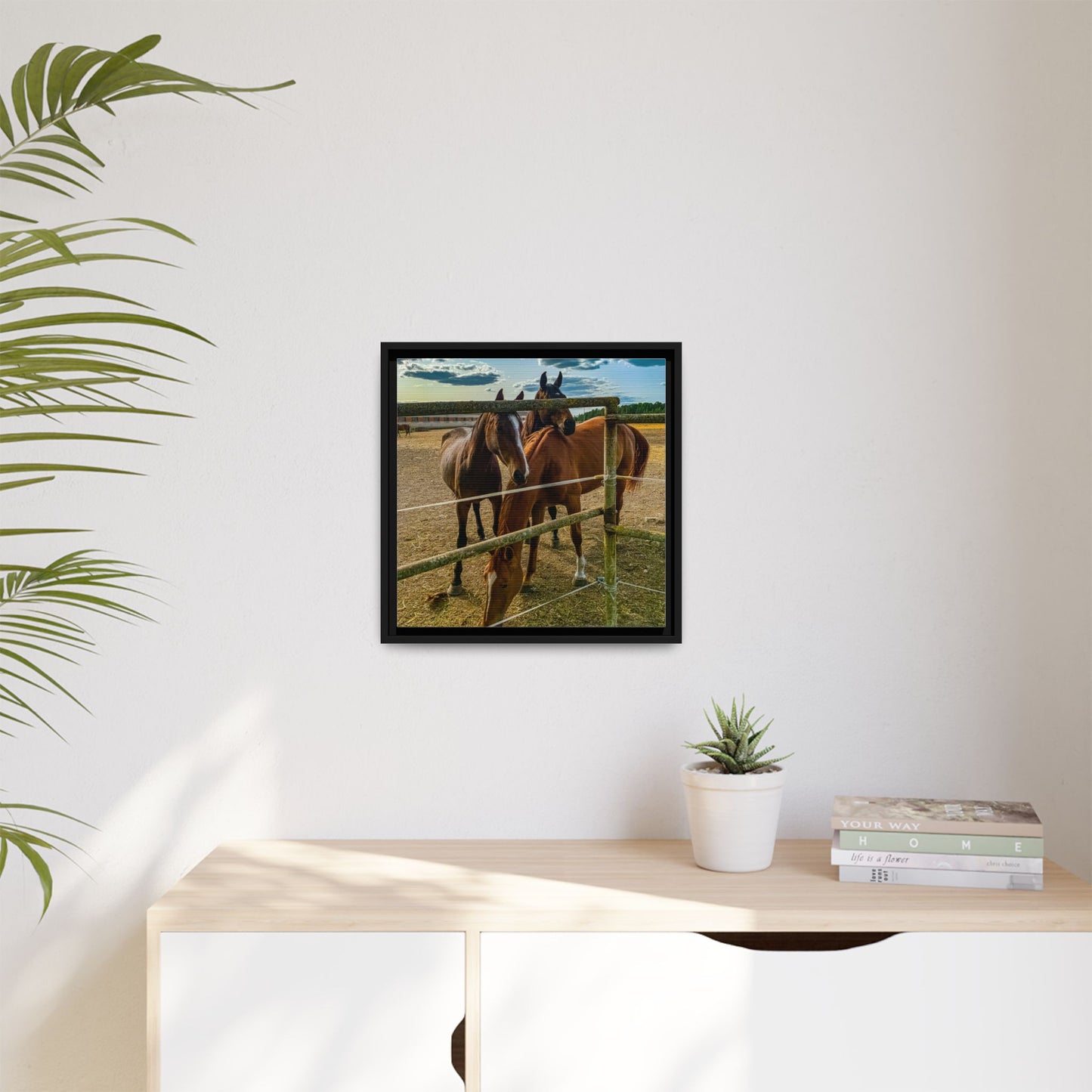 Horses Matte Canvas, Framed (Multi-color)