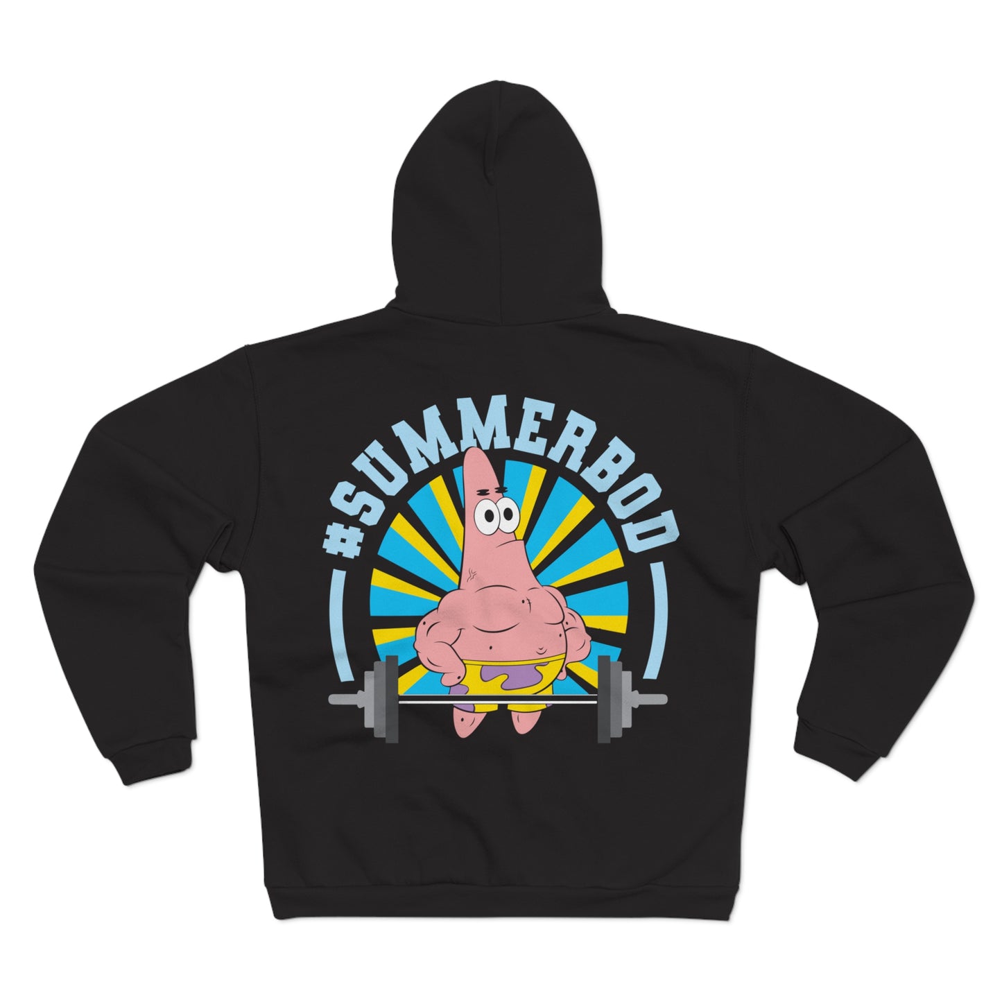 Funny Unisex Hooded Zip Sweatshirt - #SUMMERBOD Gym Motivational Design