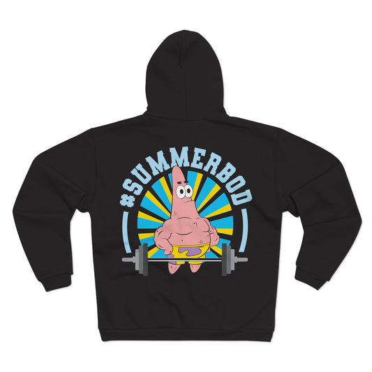 Funny Unisex Hooded Zip Sweatshirt - #SUMMERBOD Gym Motivational Design
