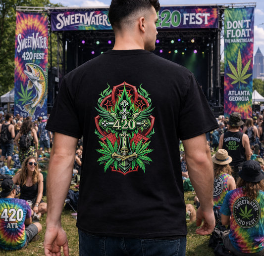 420 Cannabis Shield T-Shirt – Marijuana Leaf Stoner Graphic Tee