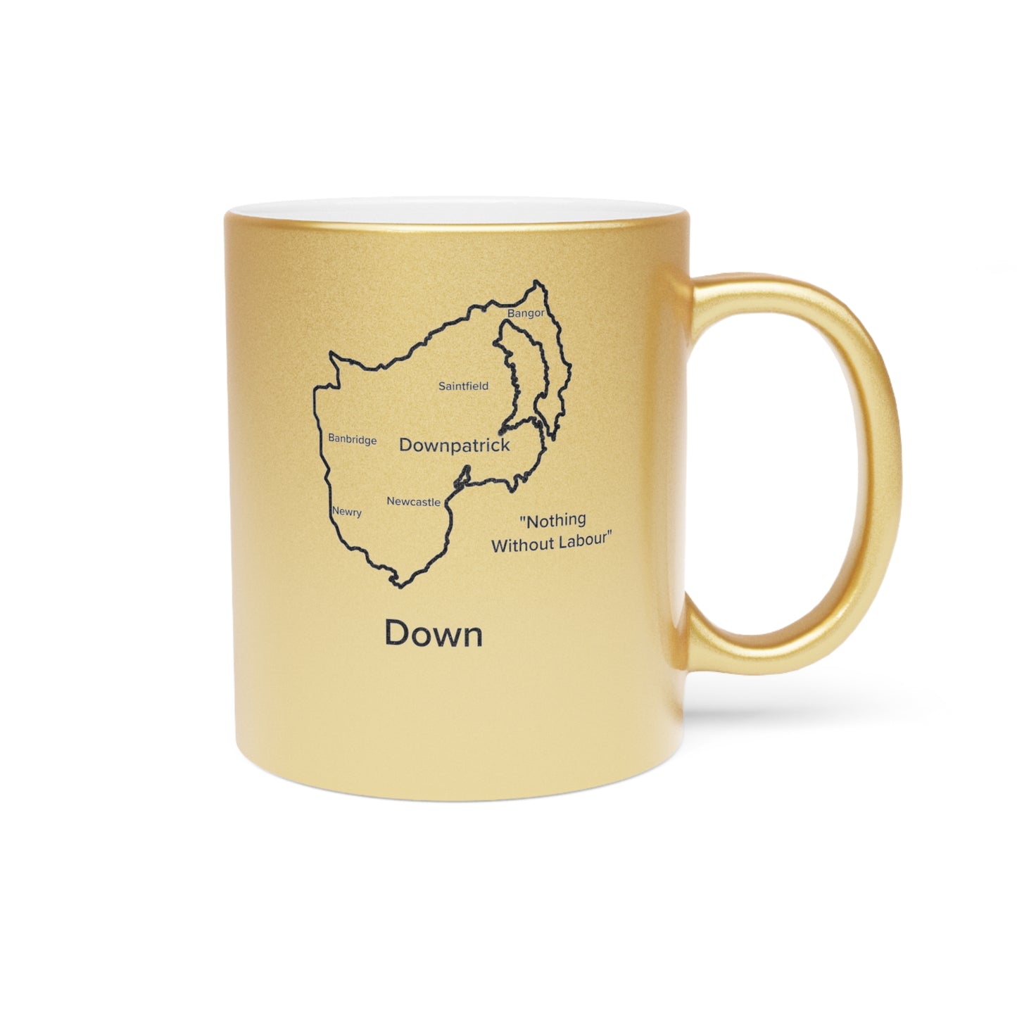 Down County Metallic Colour Mug - Silver/Gold - Perfect Gift for Coffee Lovers