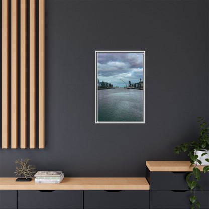 Samuel Beckett Bridge Matte Canvas, Framed (Multi-color)