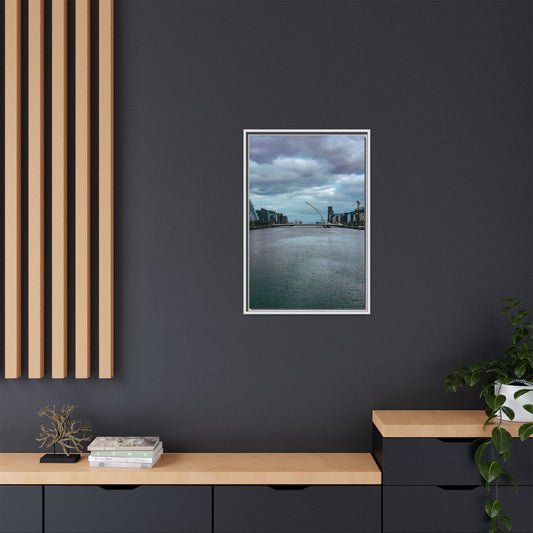 Samuel Beckett Bridge Matte Canvas, Framed (Multi-color)