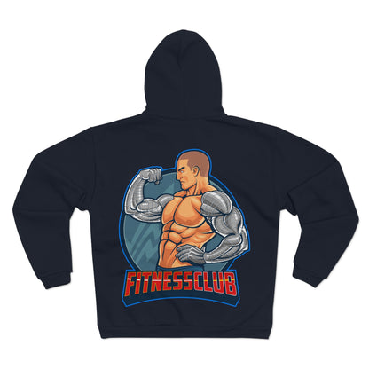 Fitness Club Unisex Hooded Zip Sweatshirt - Bold Gym Design