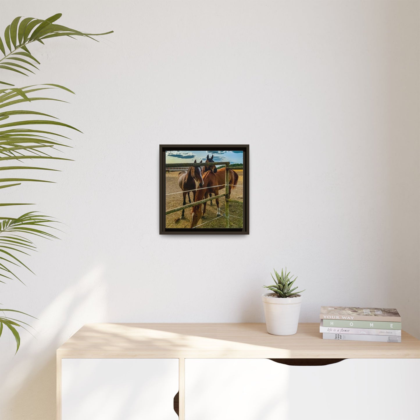 Horses Matte Canvas, Framed (Multi-color)