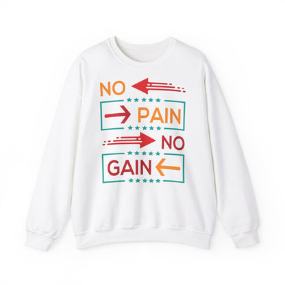 Motivational 'No Pain No Gain' Gym Unisex Heavy Blend™ Crewneck Sweatshirt