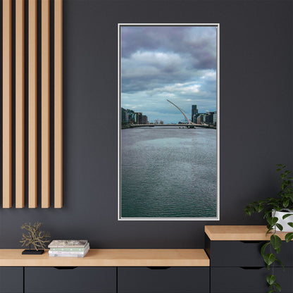 Samuel Beckett Bridge Matte Canvas, Framed (Multi-color)