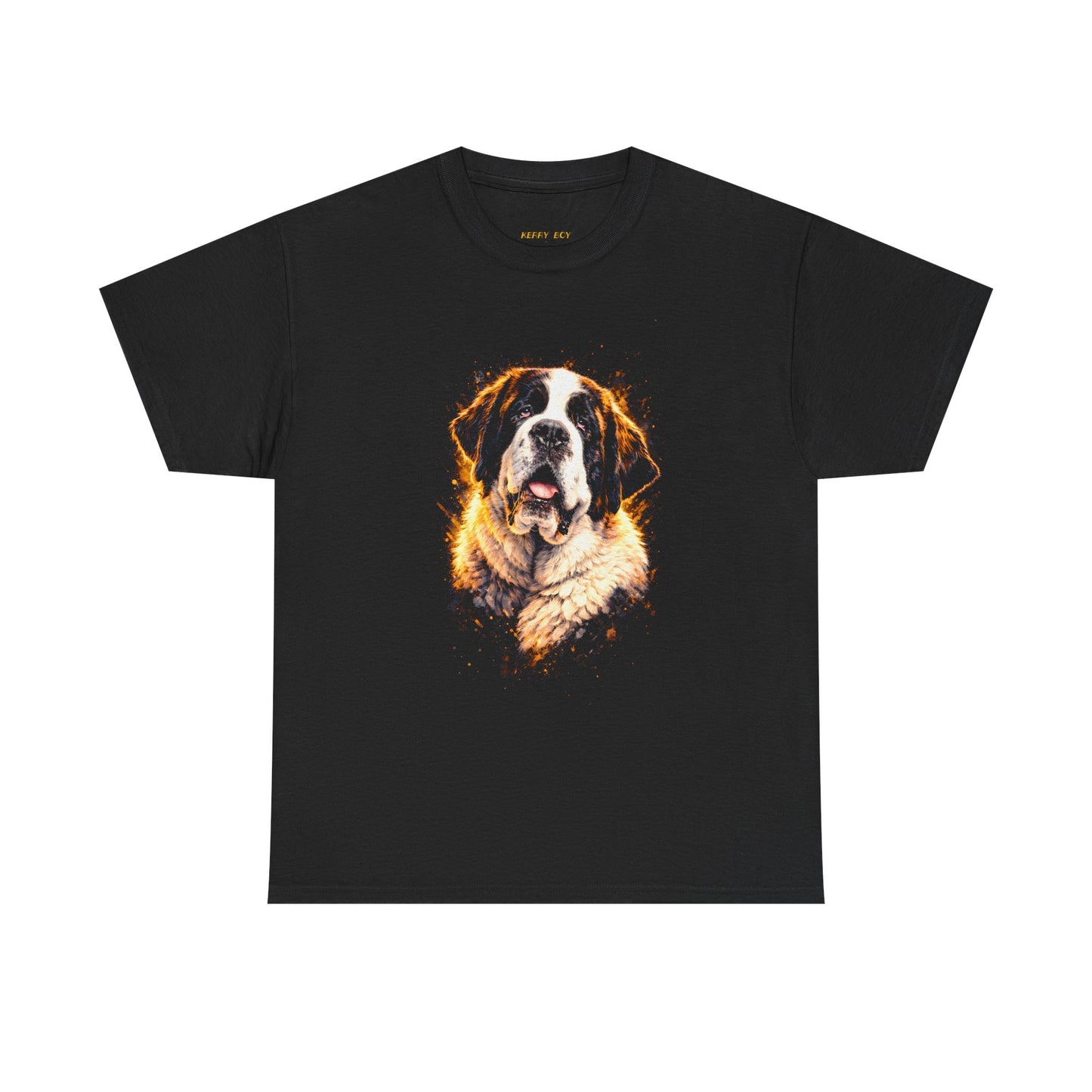 Saint Bernard Portrait Tee - Fiery Dog Graphic T-Shirt for Dog Lovers