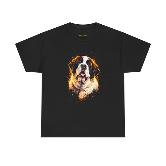 Saint Bernard Portrait Tee - Fiery Dog Graphic T-Shirt for Dog Lovers