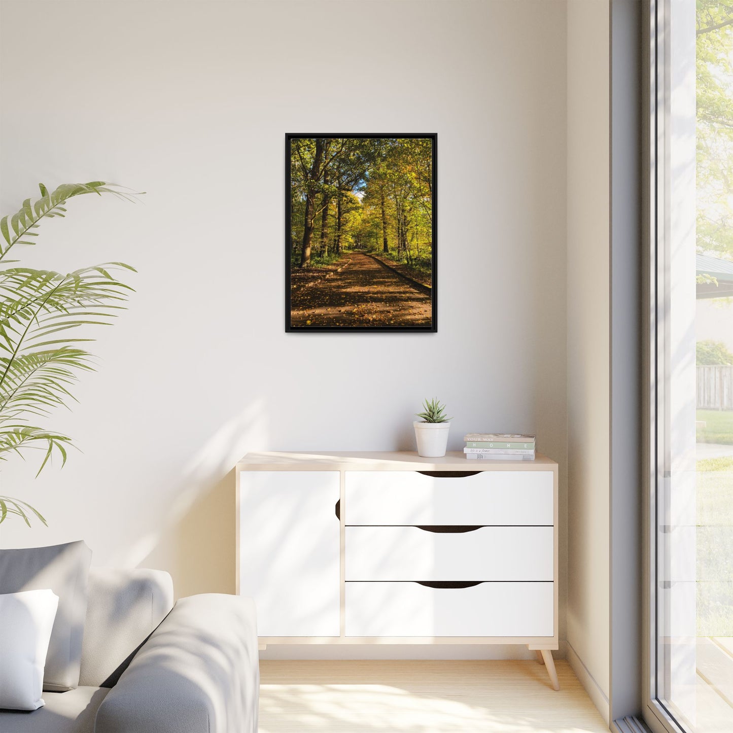 Listowel Town Park Autumn Matte Canvas, Framed (Multi-color)