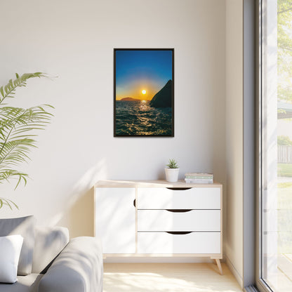 Dunquin Pier Sunset Matte Canvas, Framed (Multi-color)