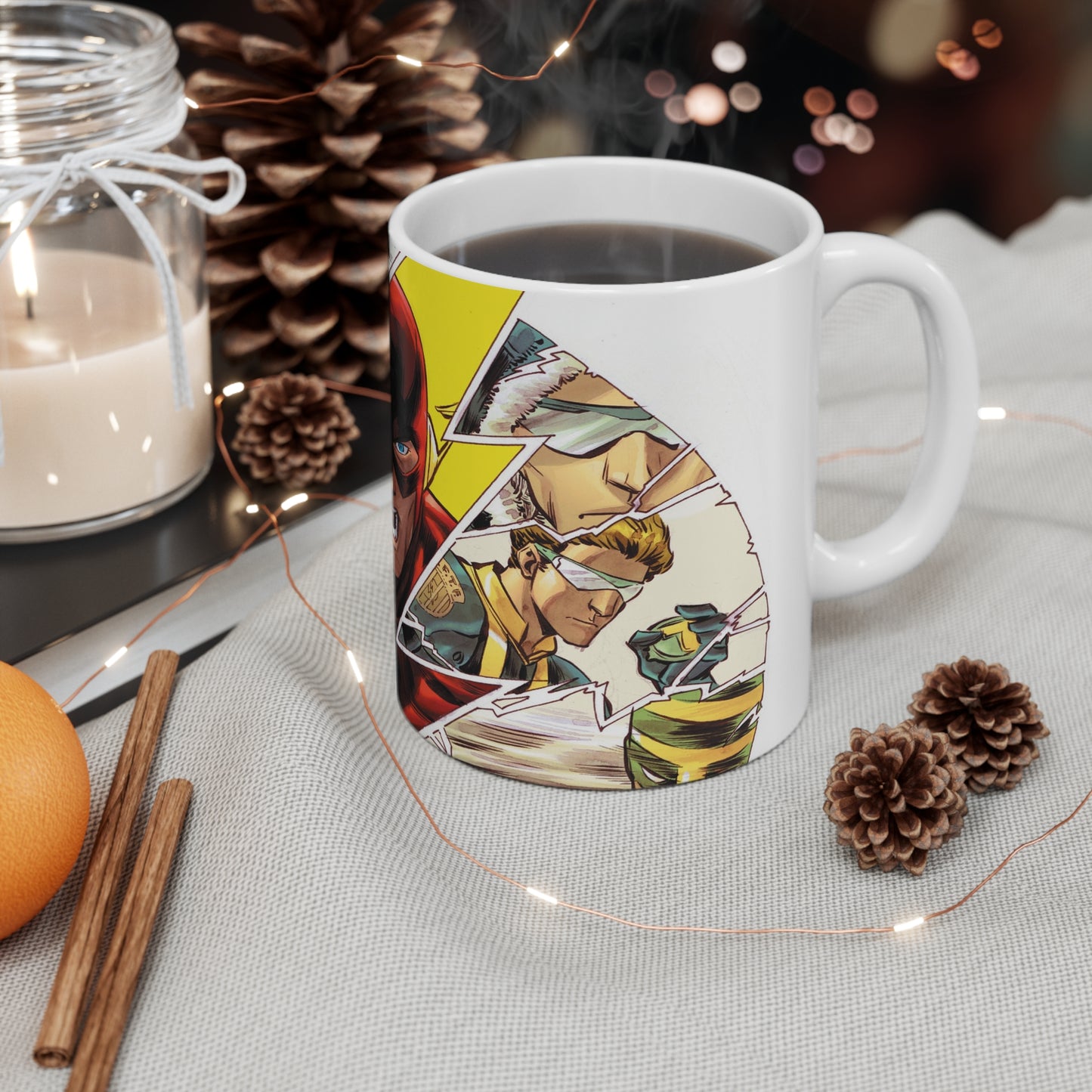 Superhero Comic Mug - 11oz & 15oz Ceramic Coffee Cup with Iconic Designs
