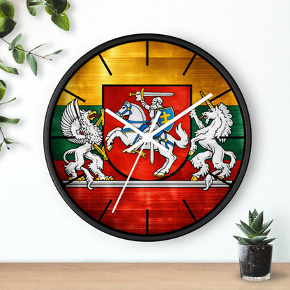 Lithuanian Coat of Arms Wall Clock — Vytis Emblem Decorative Clock