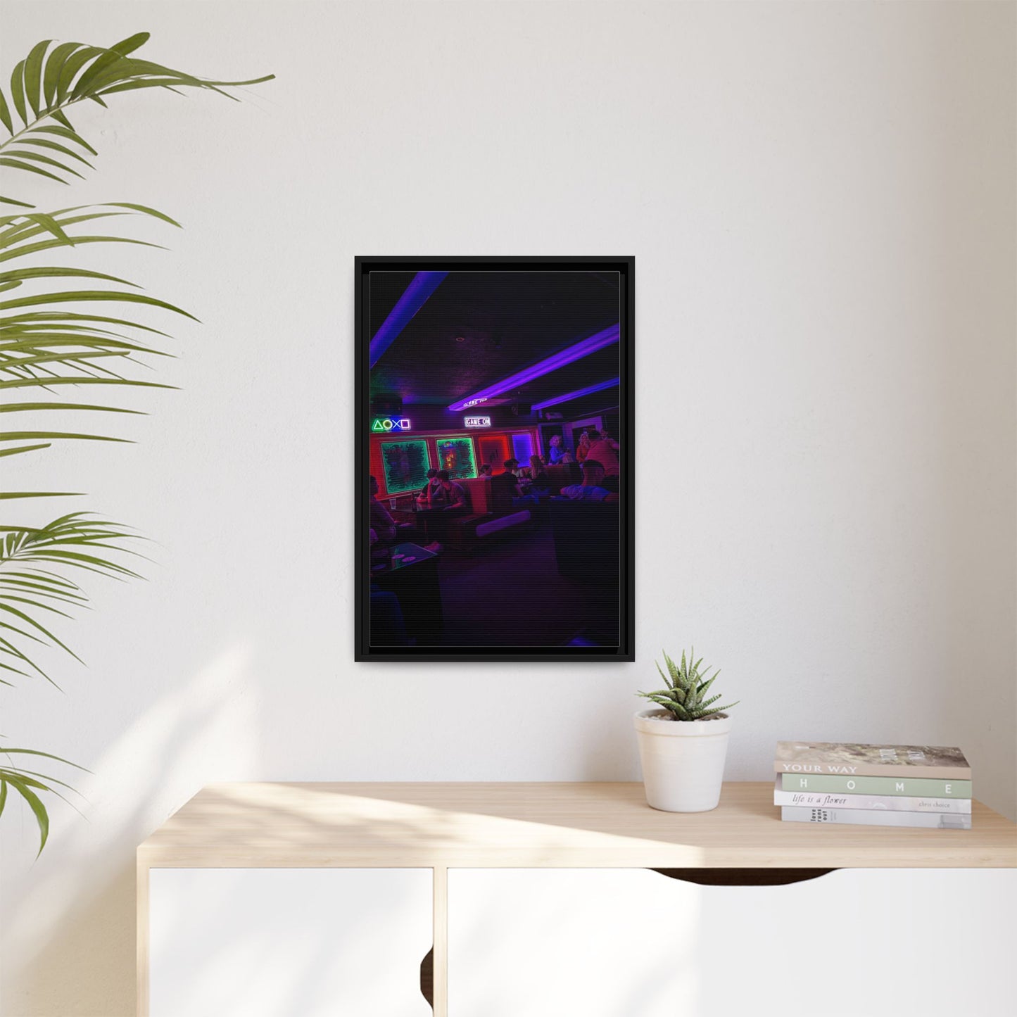Mermaids Night Club Matte Canvas, Framed (Multi-color)