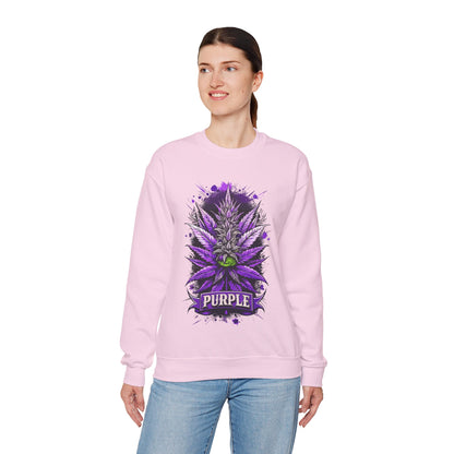 Purple Cannabis Bud Sweatshirt — Bold Psychedelic Marijuana Graphic