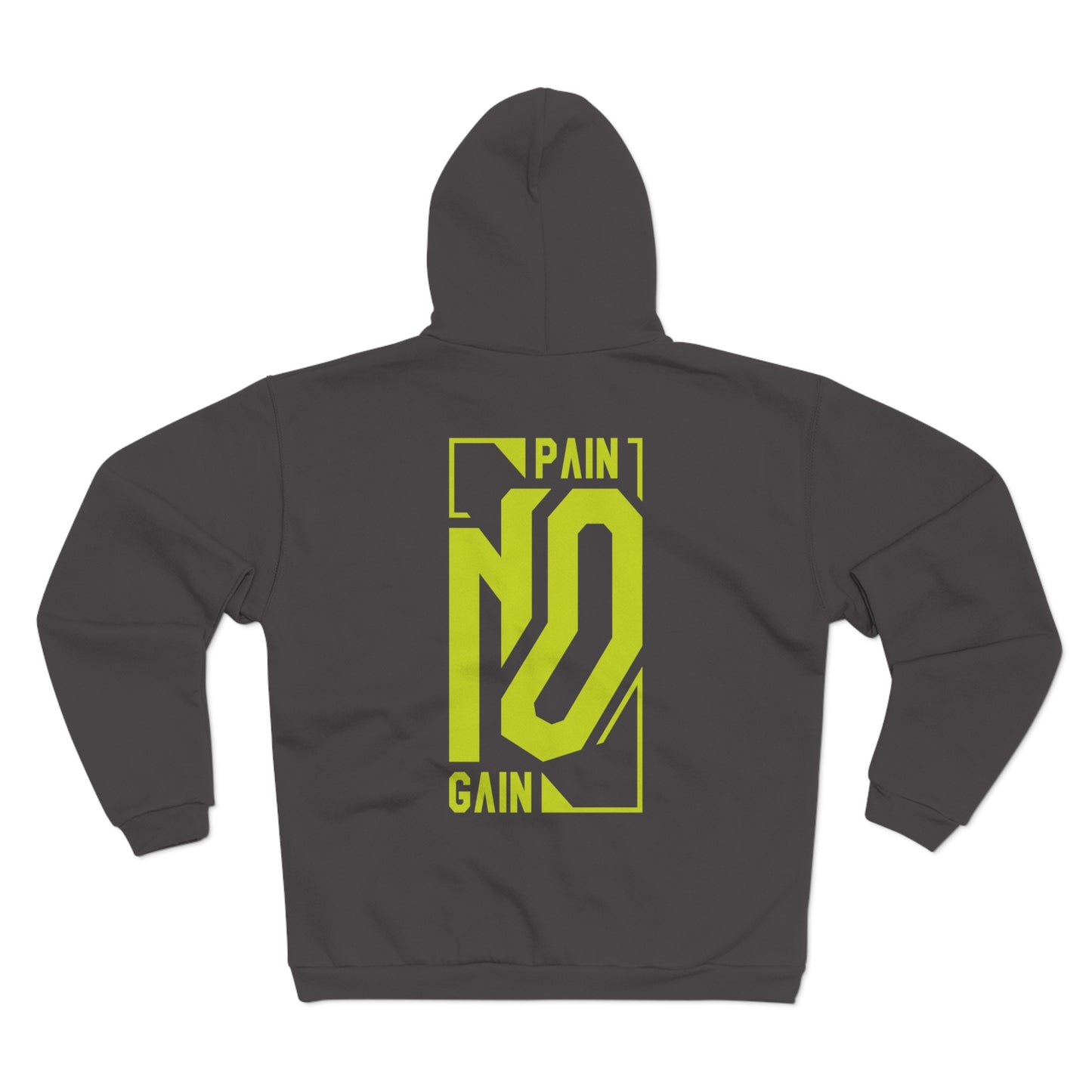 Unisex Hooded Zip Sweatshirt - "No Pain No Gain" Fitness Hoodie