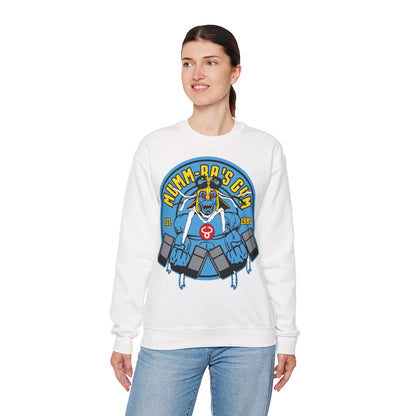 Mumm-Ra's Gym Sweatshirt - Vintage Style Unisex Crewneck for Fitness Enthusiasts White