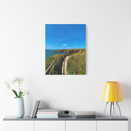 Sunny Walk In Ballybunion Matte Canvas, Stretched, 1.25"
