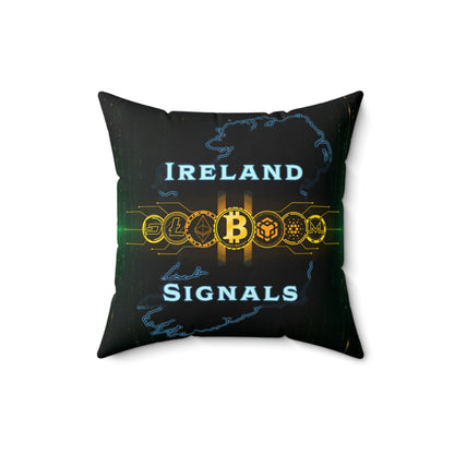 Ireland Signals Bitcoin Pillow — Crypto Map Decorative Throw Pillow