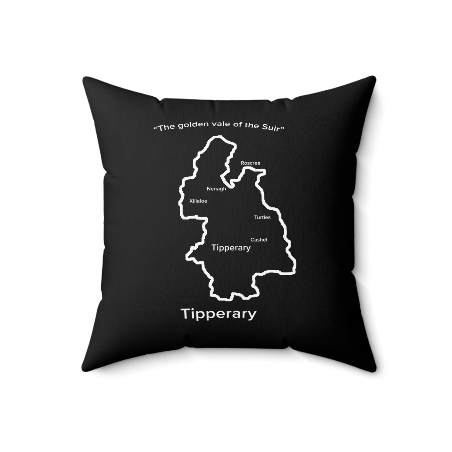 Tipperary Spun Polyester Square Pillow Black Edition 4 Sizes