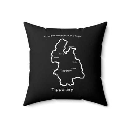Tipperary Spun Polyester Square Pillow Black Edition 4 Sizes