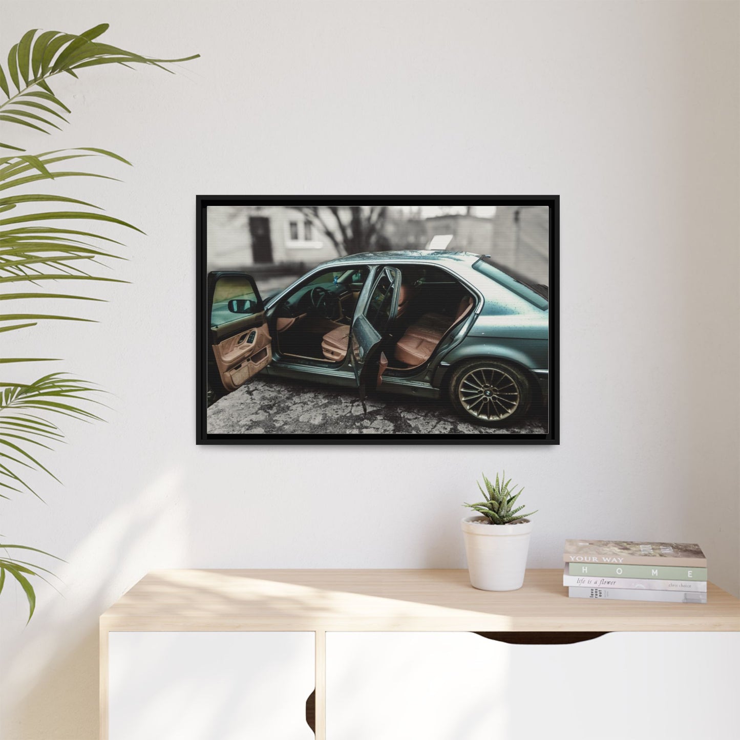 BMW 7 Matte Canvas, Framed (Multi-color)