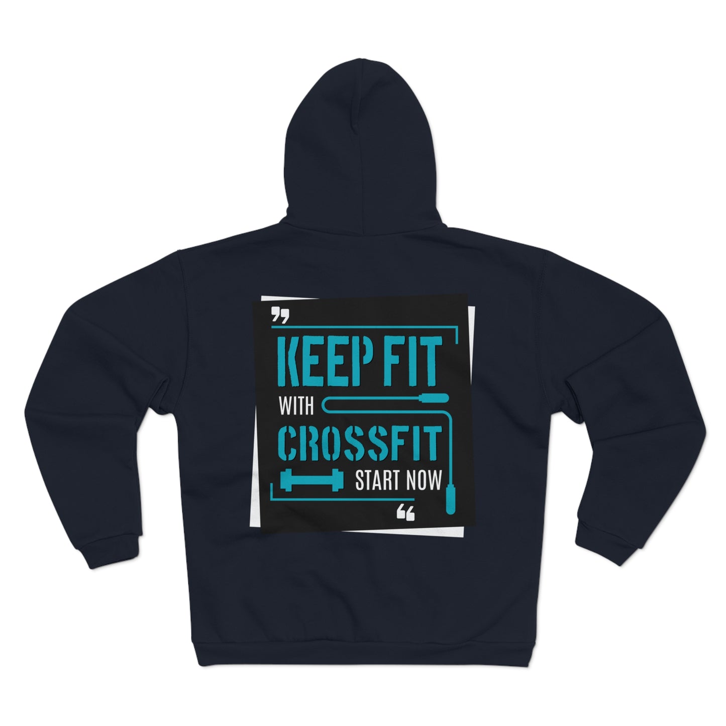 Unisex CrossFit Motivational Zip Hoodie – Stay Fit with Style!
