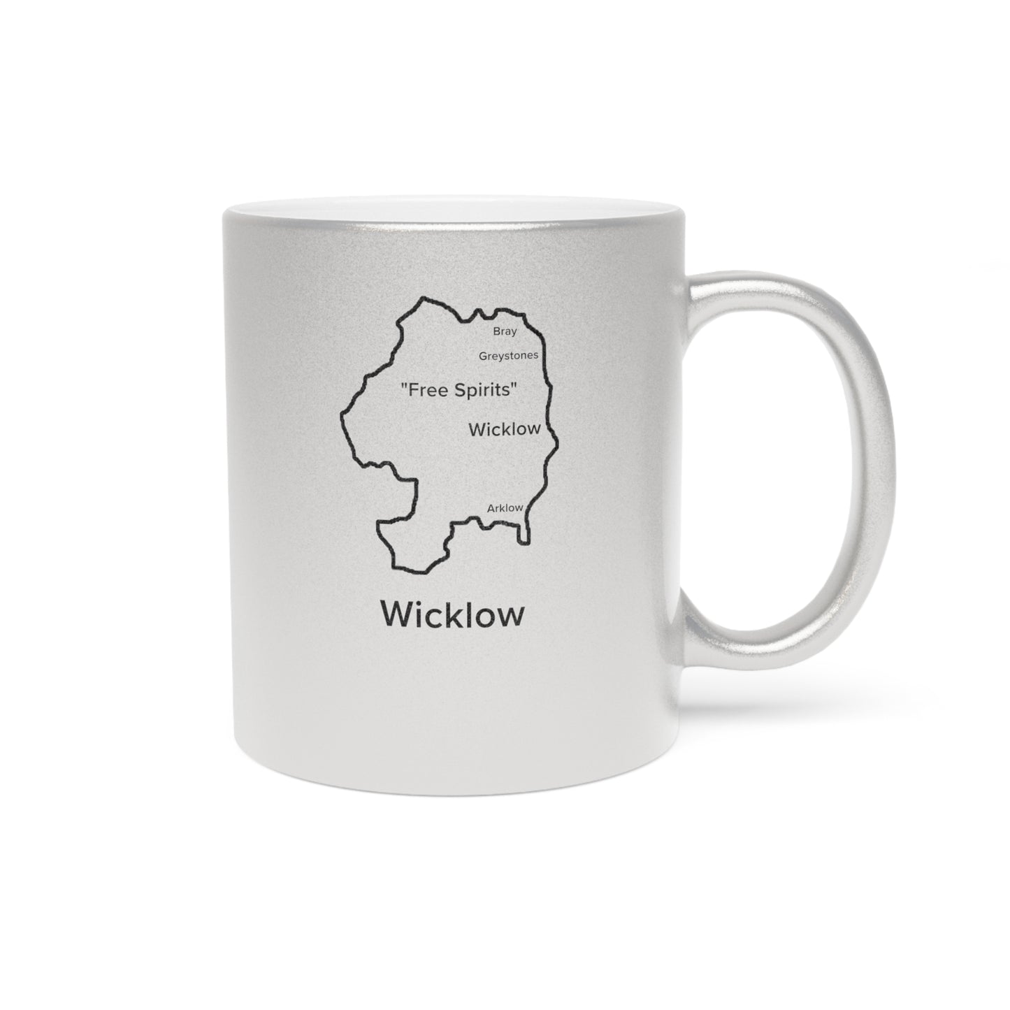Wicklow County Metallic Colour Mug - Silver/Gold - Perfect Gift for Coffee Lovers