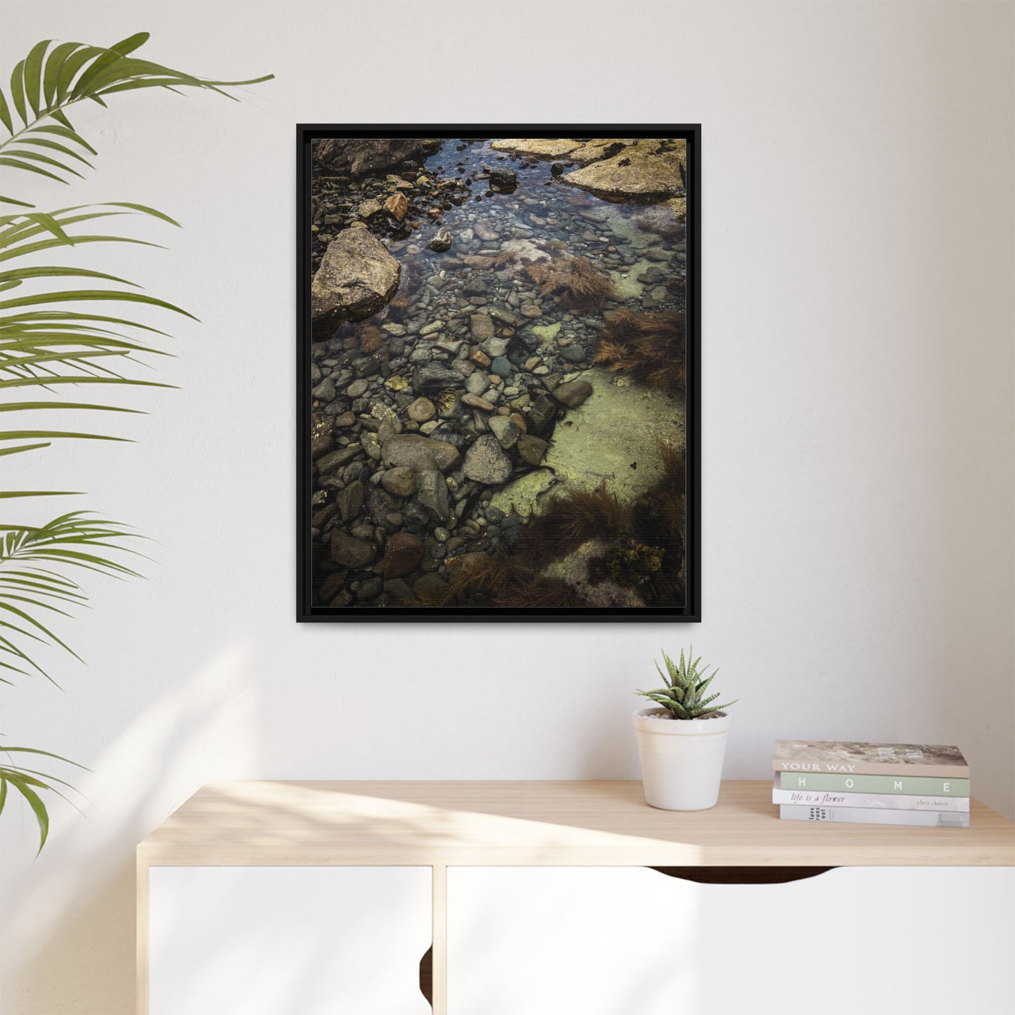 Rocks Matte Canvas, Framed (Multi-color)