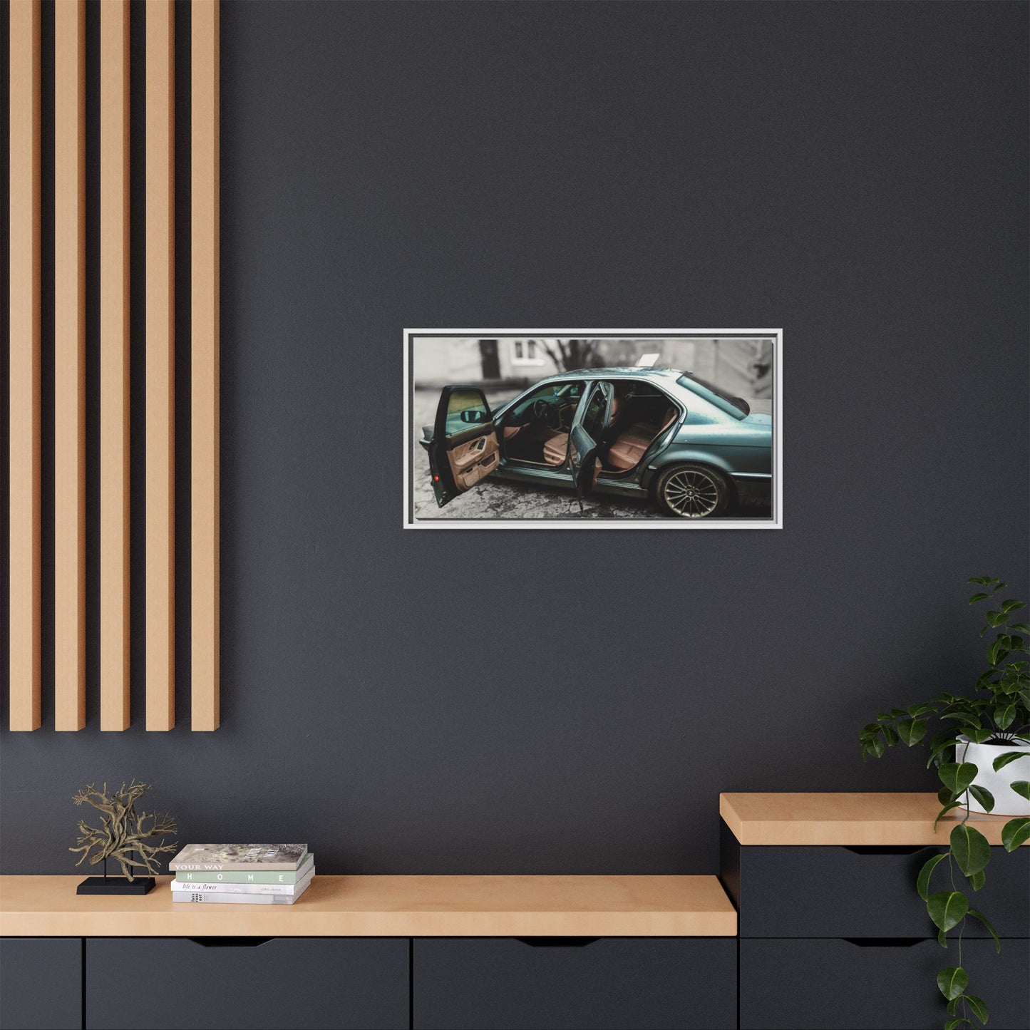 BMW 7 Matte Canvas, Framed (Multi-color)