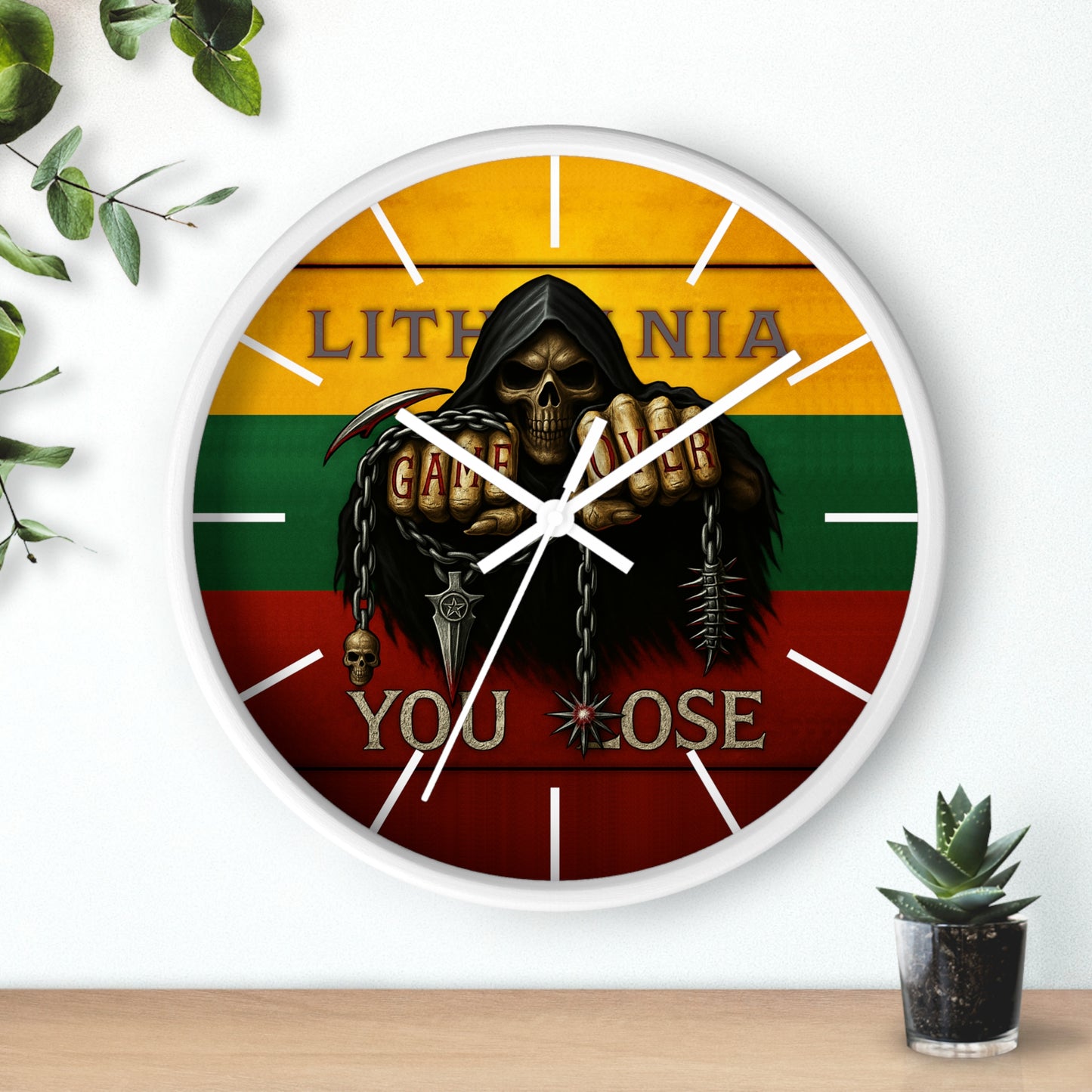 Lithuania Wall Clock Art "You lose"