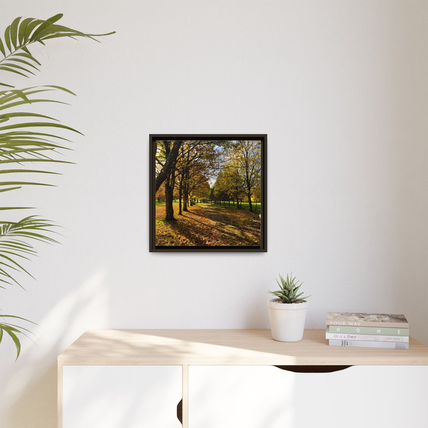 Listowel town Park Autumn Matte Canvas, Framed (Multi-color)
