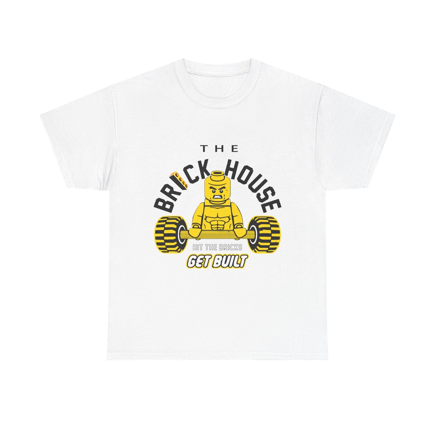 The Brick House Unisex Heavy Cotton Tee – Fun Graphic T-Shirt for Builders & LEGO Fans White