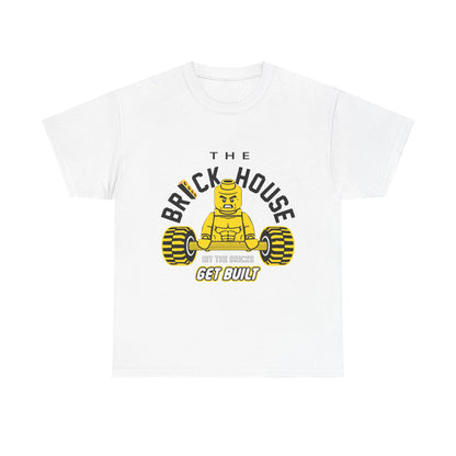 The Brick House Unisex Heavy Cotton Tee – Fun Graphic T-Shirt for Builders & LEGO Fans White