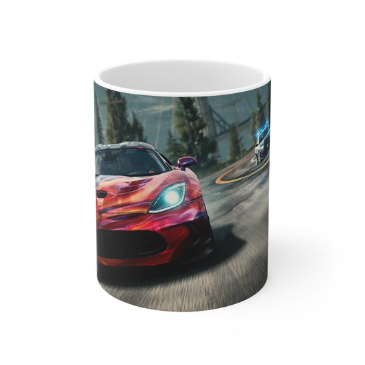 Racing-Themed Ceramic Coffee Cups - Perfect Gift for Car Enthusiasts