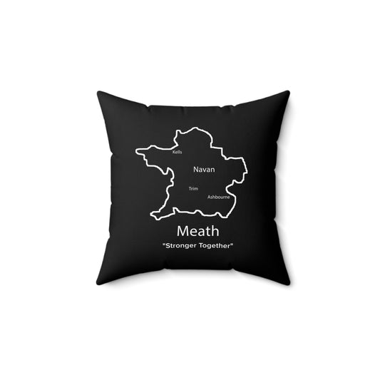 Meath Spun Polyester Square Pillow Black Edition 2 Sizes