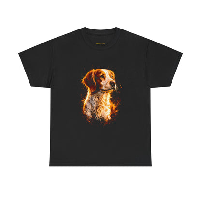 Dog Portrait T‑Shirt — Fiery Realistic Spaniel Graphic Tee